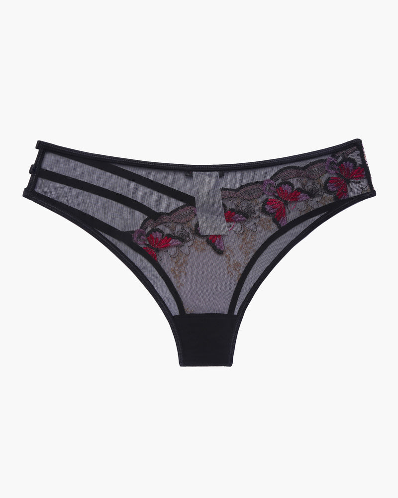 Embroidered Mesh Panties