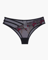 Embroidered Mesh Panties