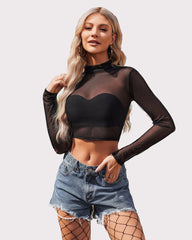 Mesh Y2K Crop Top
