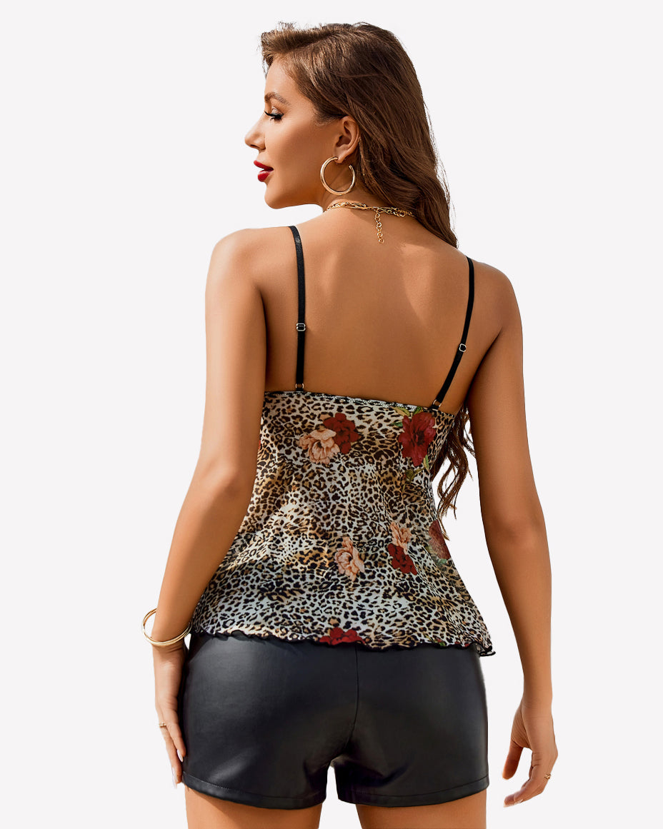 Y2k Cami Top Ruffle Flowy Tank Blouse
