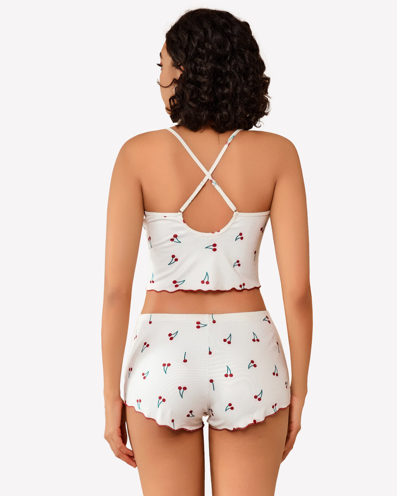 Ribbed Cami Pajama Set 2 Piece PJ Set