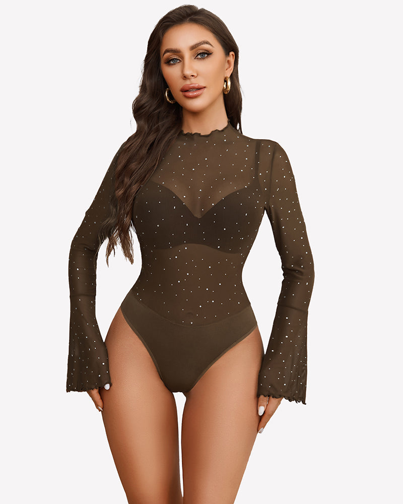Long Sleeve Rhinestone Bodysuit