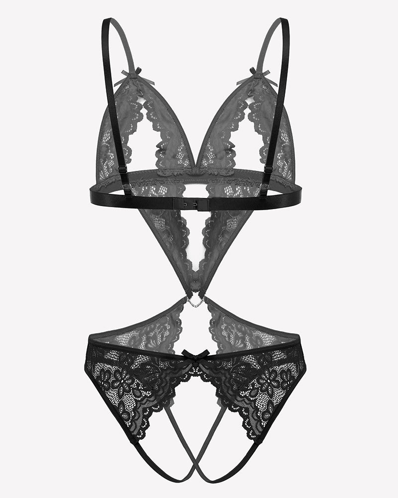 Lace Deep V Teddy Bodysuit