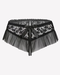 Floral Lace Briefs with Cute Bow