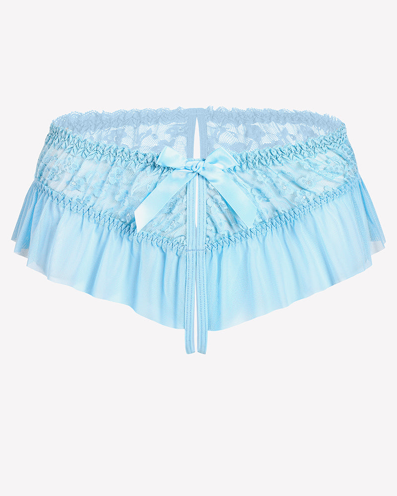 Floral Lace Briefs with Cute Bow