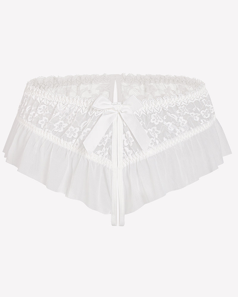 Floral Lace Briefs with Cute Bow