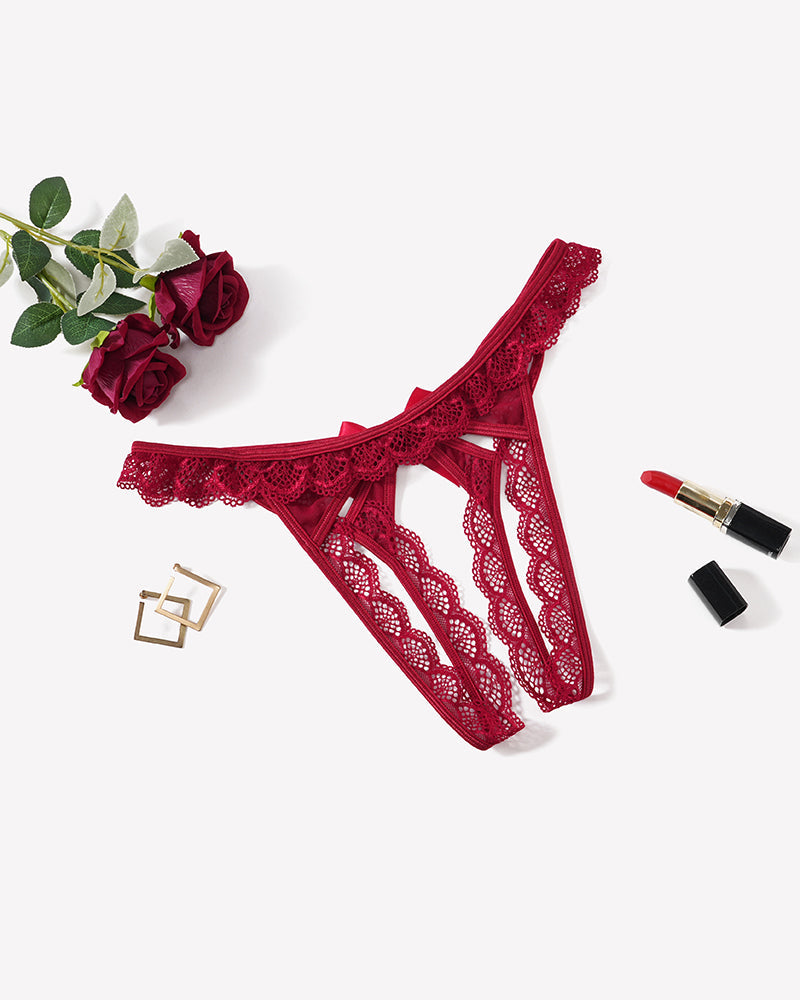 Low Rise Briefs Floral Lace Thong