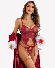 Lace Corset and Panty Outfits Garter Lingerie