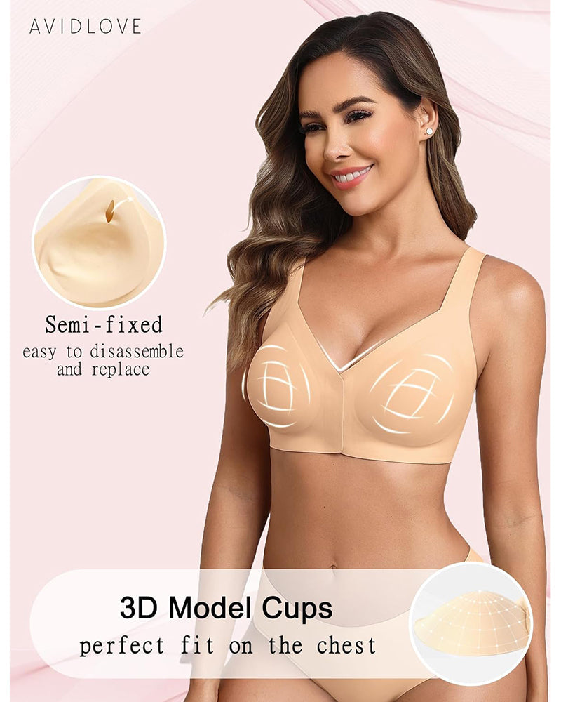 No Underwire Front Closure Bra Seamless Bralette