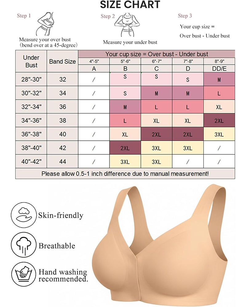 No Underwire Front Closure Bra Seamless Bralette