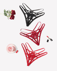 Lace Panties Briefs Criss Cross Underwear