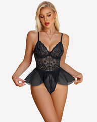 Lace Bodysuit One Piece Mini Babydoll
