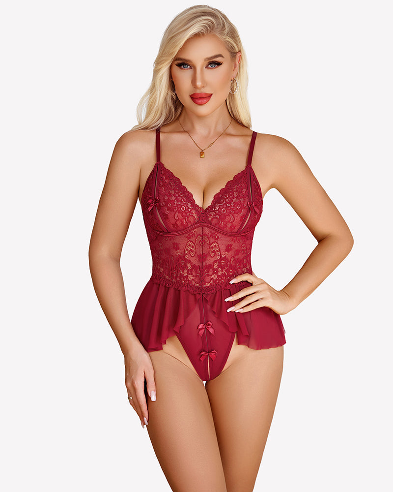 Lace Bodysuit One Piece Mini Babydoll