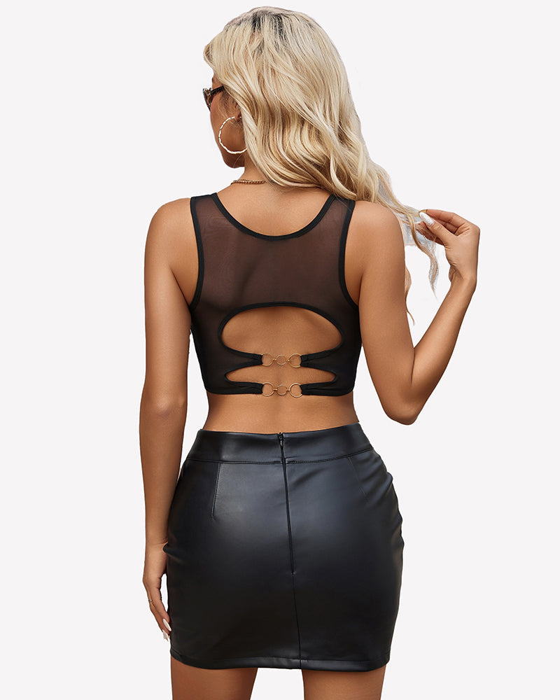 Mesh Top Camisole Tank Top y2k Undershirts