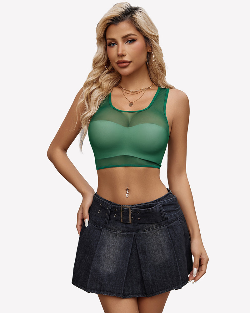 Mesh Top Camisole Tank Top y2k Undershirts