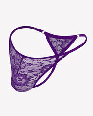 Men's Lace Thong Underwear Low Rise T-Back G-String