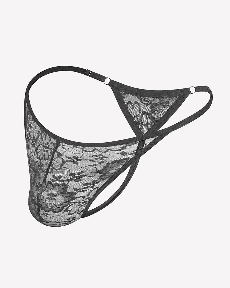 Men's Lace Thong Underwear Low Rise T-Back G-String