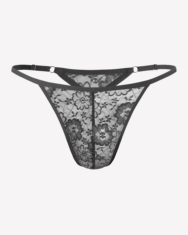 Men's Lace Thong Underwear Low Rise T-Back G-String