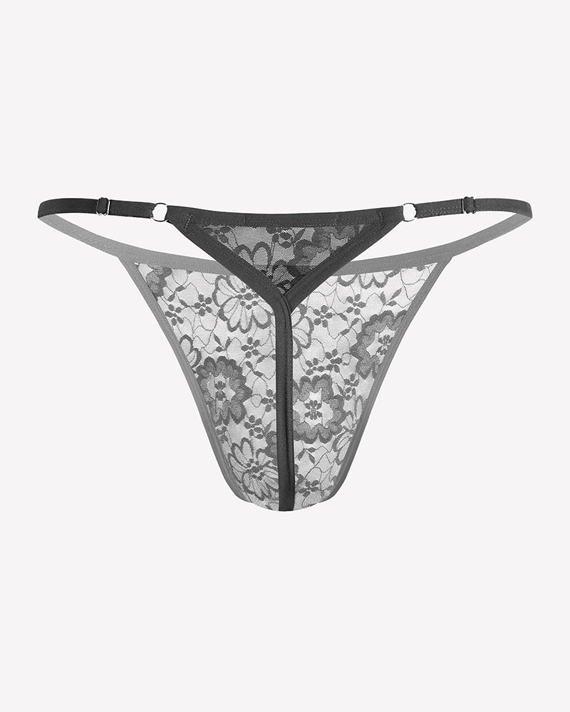 Men's Lace Thong Underwear Low Rise T-Back G-String