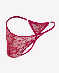 Men's Lace Thong Underwear Low Rise T-Back G-String