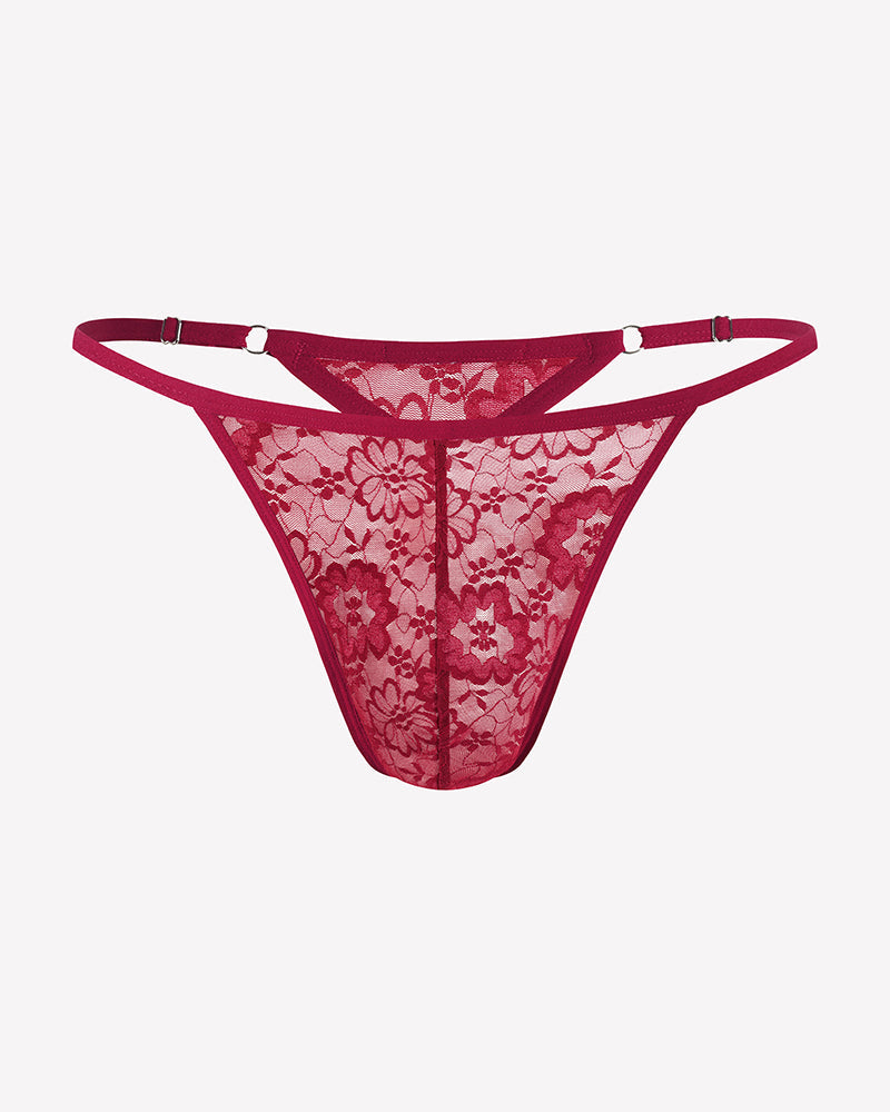 Men's Lace Thong Underwear Low Rise T-Back G-String