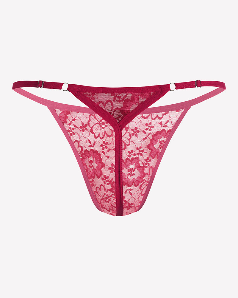 Men's Lace Thong Underwear Low Rise T-Back G-String