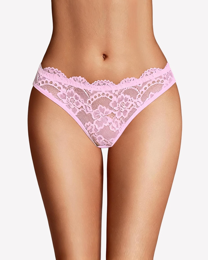 Lace Cutout Cheeky Panty Cute Bow Back Hipster Underwear