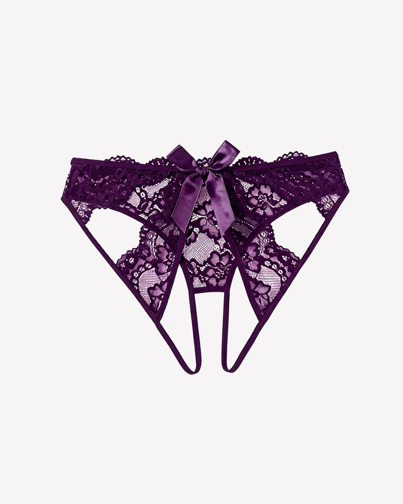 Lace Cutout Cheeky Panty Cute Bow Back Hipster Underwear