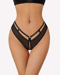 Mesh Cheeky Panty Low Rise Bow Back Hipster