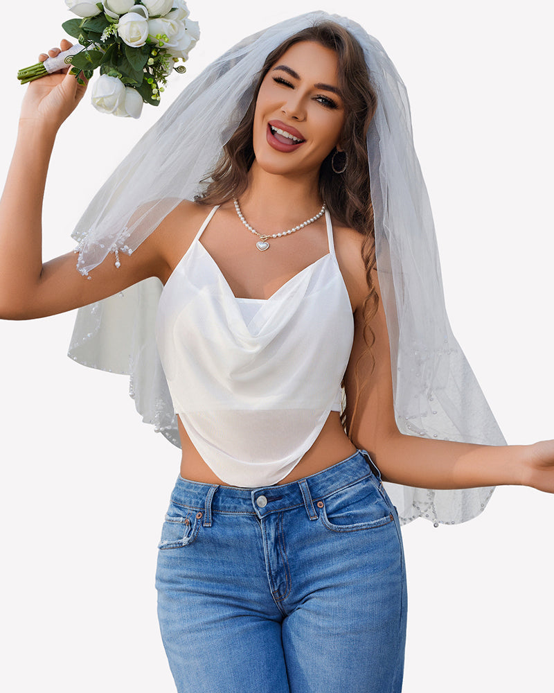 Flowy Cami Halter Tops Going Out Crop Top Mesh Tank Top