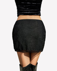 Y2K Lace Layered Ruffle Micro Mini Skirt