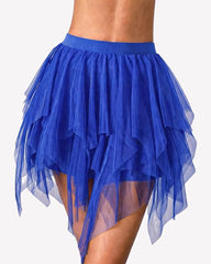 Tulle Mini Skirt Layered Puffy Fairy A-Line Mesh Tutu with Lining