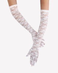 Long Lace Gloves Elbow Length Opera Gloves
