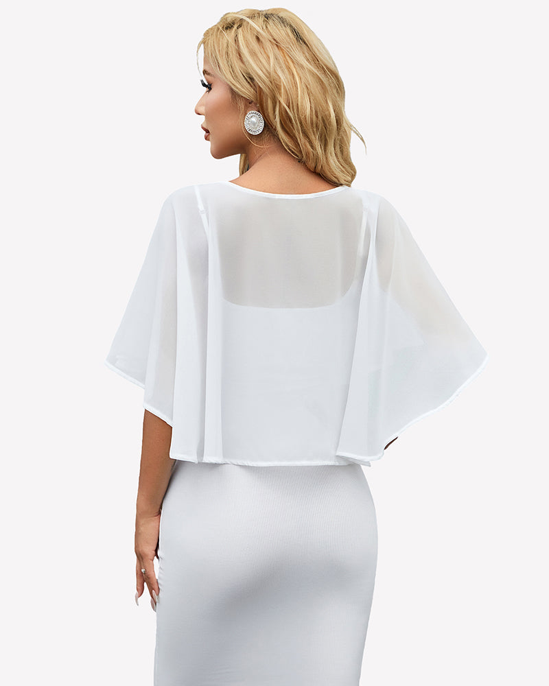 Women's Chiffon Shawl Wrap ¡§C Evening Wedding Cape Bolero Cover Up