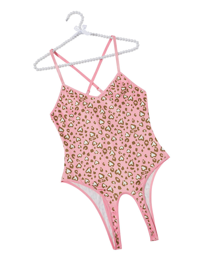 V-Neck One Piece Teddy Lingerie Bodysuit