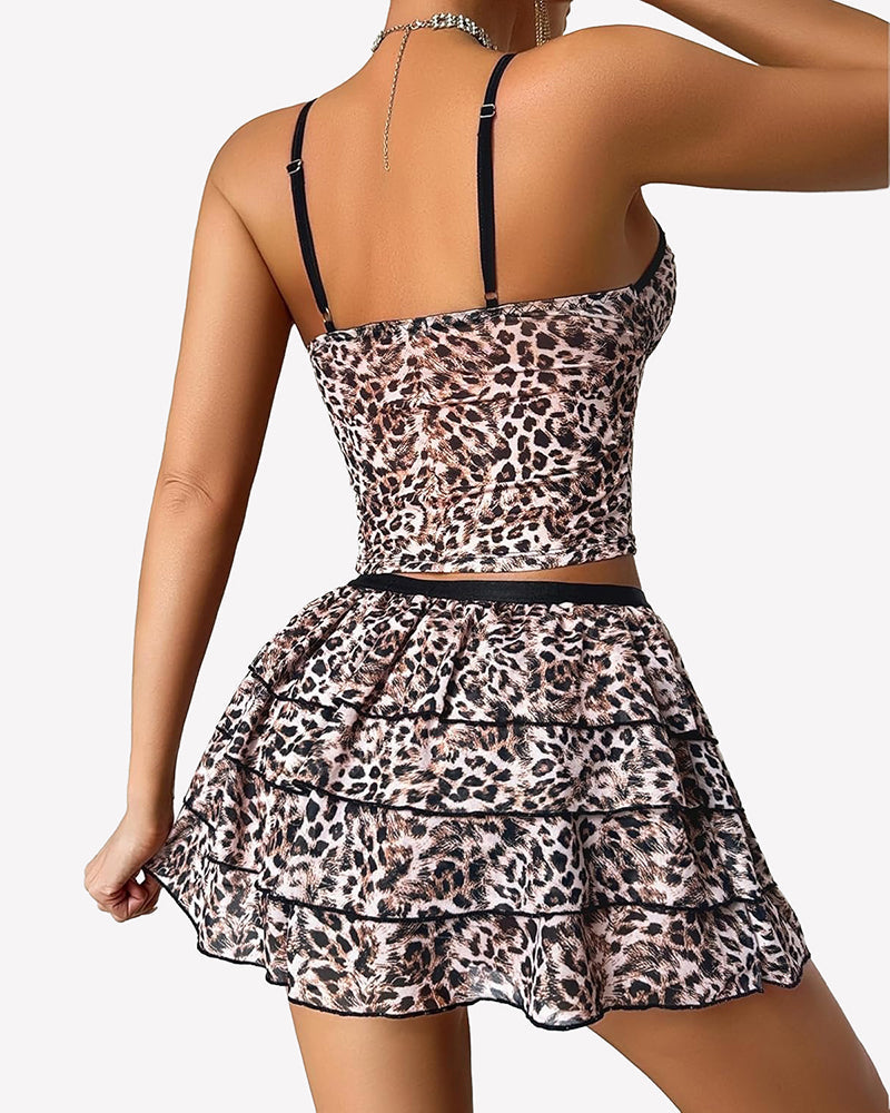 Two Piece Lounge Set Tank Top and Skirt Vacation Outfit