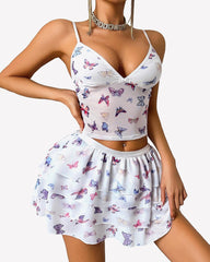 Two Piece Lounge Set Tank Top and Skirt Vacation Outfit