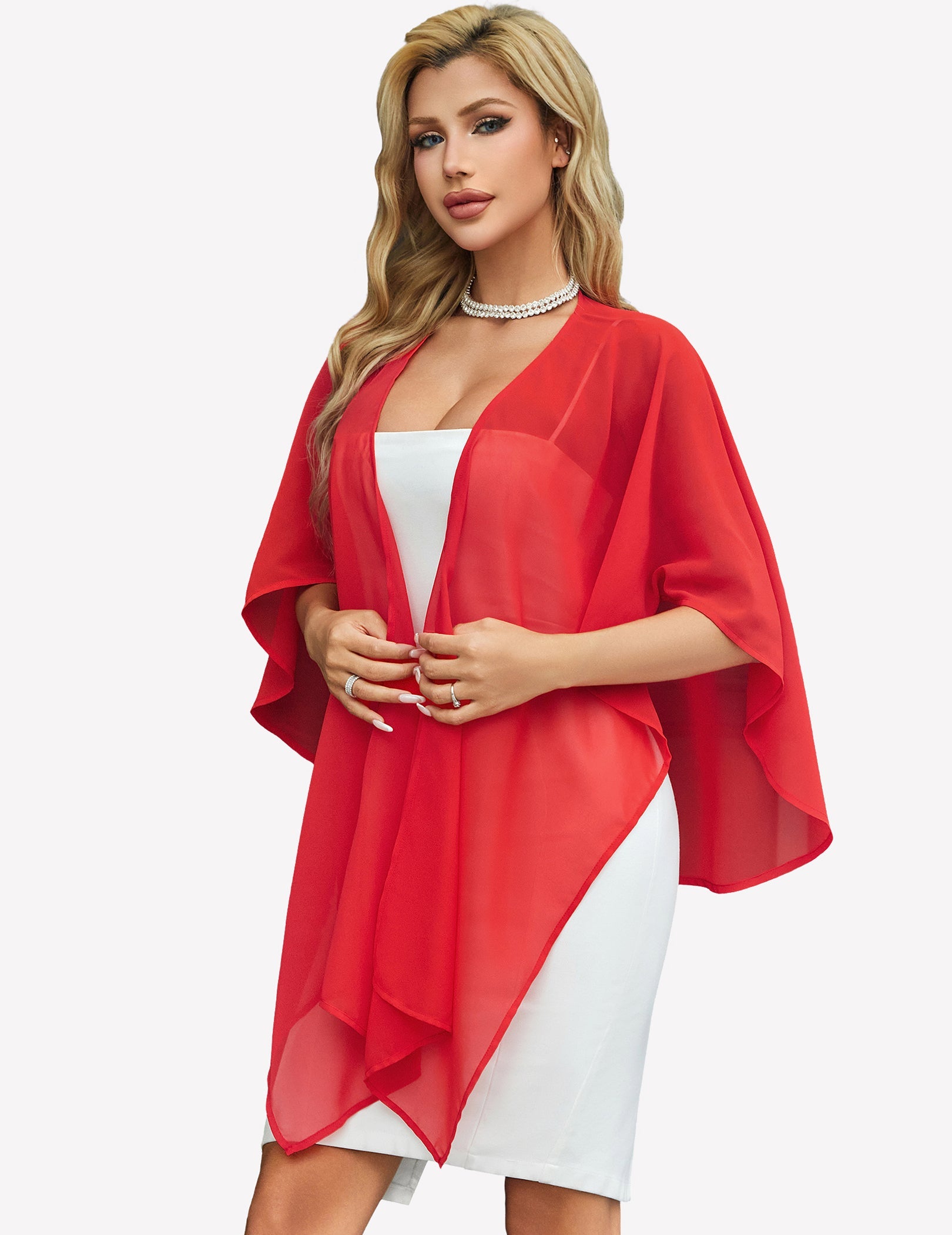 Sheer Chiffon Shawl Wrap ¡§C Elegant Scarf Cover Up