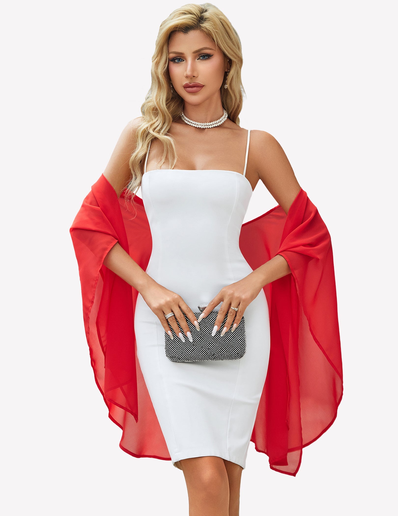 Sheer Chiffon Shawl Wrap ¡§C Elegant Scarf Cover Up