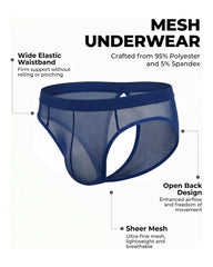 Men's Cut-Out Mesh Low Rise Thong