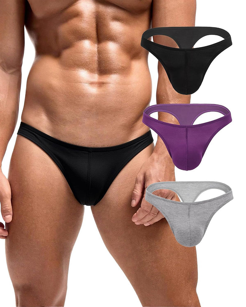 Men's Soft Stretch Thong G-String Underwear 3-Pack