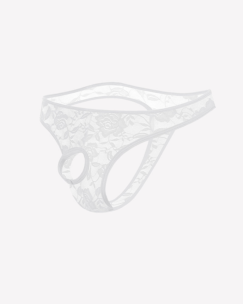 Men's Lace Open Front Bikini Briefs Low Rise Sexy Underwear