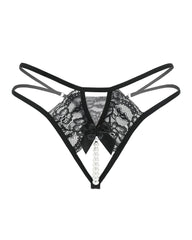 Pearl G-String Lace Thong with Bow