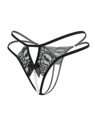 Pearl G-String Lace Thong with Bow