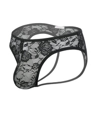 Men's Sheer Lace Rose Brief Underwear