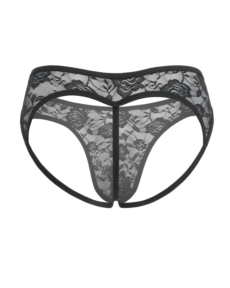Men's Sheer Lace Rose Brief Underwear
