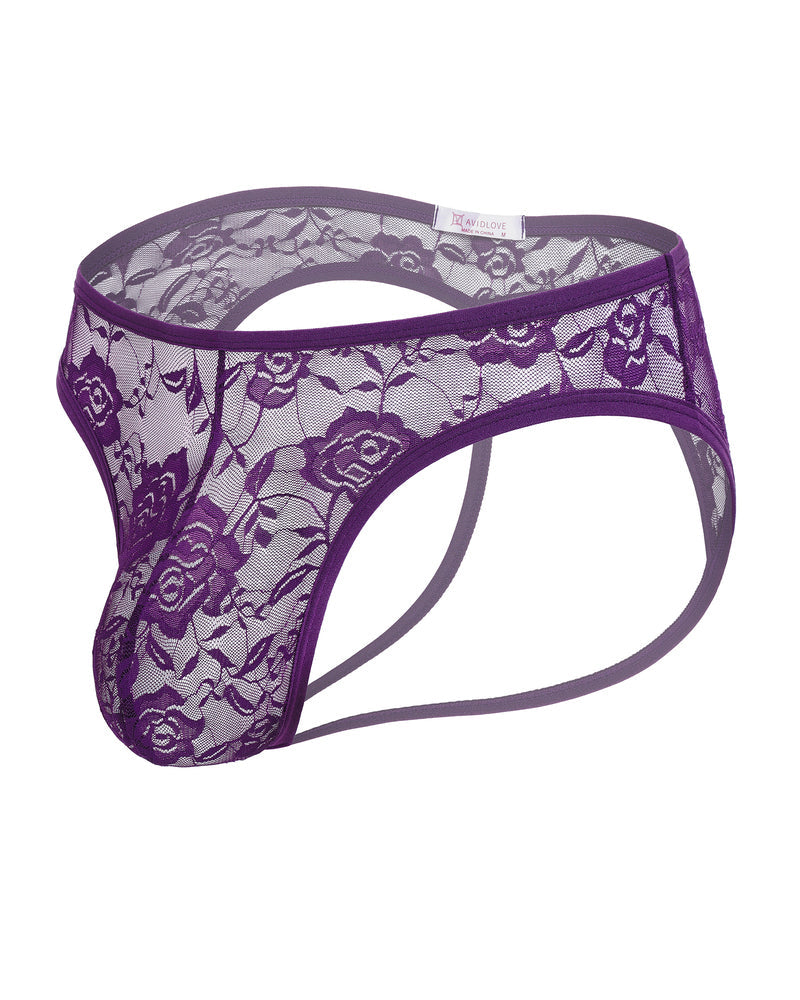 Men's Sheer Lace Rose Brief Underwear