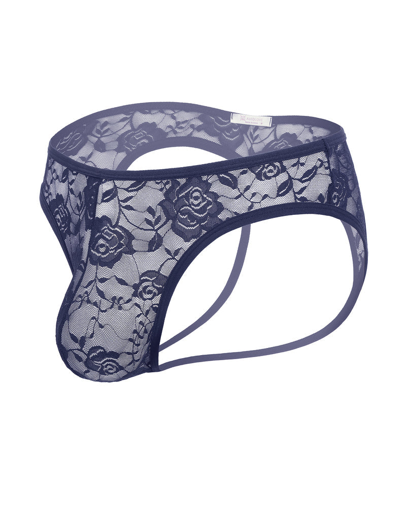 Men's Sheer Lace Rose Brief Underwear