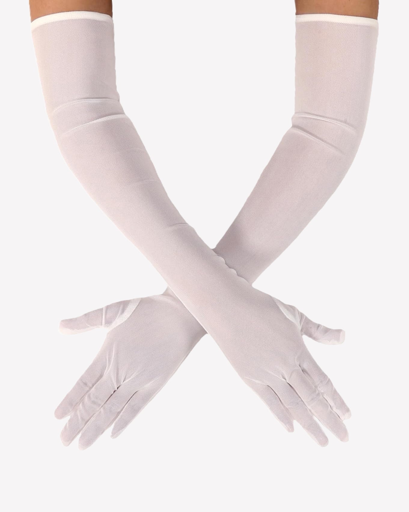 Long Sheer Tulle Mesh Gloves Elbow Length Opera Gloves
