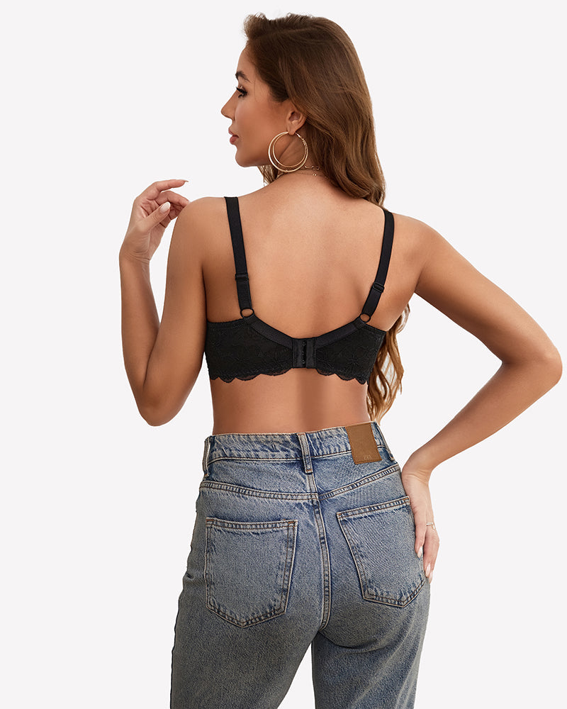Lifting Lace Underwire Bra for Large Bust